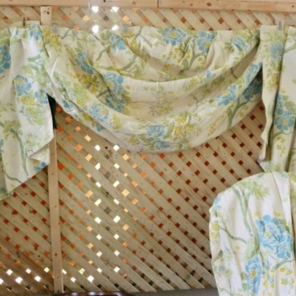 Vtg JC Penney Custom Drapes 7 Pcs 100 x 84 Peony - Picture 5 of 8